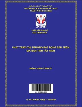 Phát triển thị trường bất động sản trên địa bàn tỉnh tây ninh