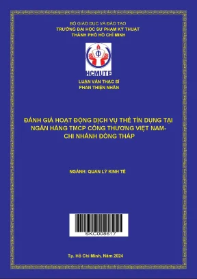 Đánh giá hoạt động dịch vụ thẻ tín dụng tại ngân hàng tmcp công thương việt nam chi nhánh đồng tháp