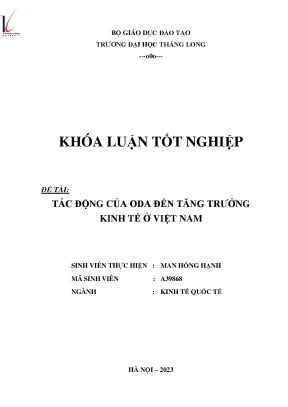 Tác động của oda đến tăng trưởng kinh tế ở việt nam