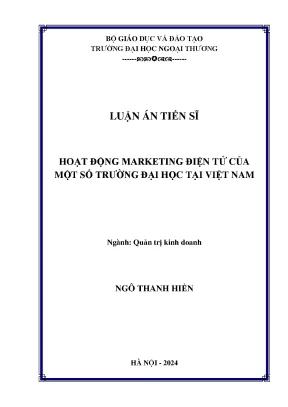 Hoạt động marketing điện tử của một số trường đại học tại việt nam