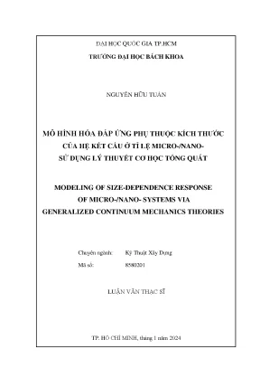 Mô hình hóa đáp ứng phụ thuộc kích thước của hệ kết cấu ở tỉ lệ micro