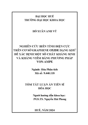 Tóm tắt nghiên cứu biến tính điện cực trên cơ sở graphene oxide dạng khử để xác định một số chất kháng sinh và kháng viêm bằng phương pháp von ampe