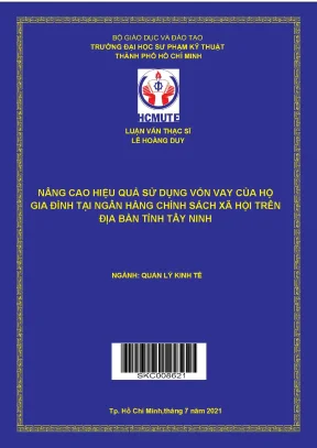 Nâng cao hiệu quả sử dụng vốn vay của hộ gia đình ngân hàng chính sách xã hội trên địa bàn tỉnh tây ninh