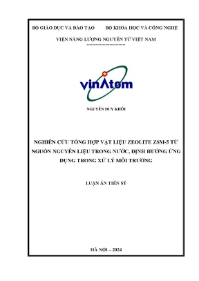 Nghiên cứu tổng hợp vật liệu zeolite zsm 5 từ nguồn nguyên liệu trong nước định hướng ứng dụng trong xử lý môi trường