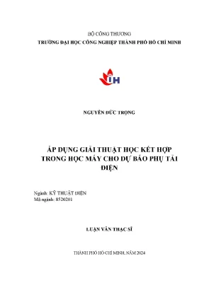 Áp dụng giải thuật học kết hợp trong học máy cho dự báo phụ tải điện