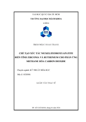 Chế tạo xúc tác nickel hydroxyapatite biến tính zirconia và ruthenium cho phản ứng methane hóa carbon dioxide