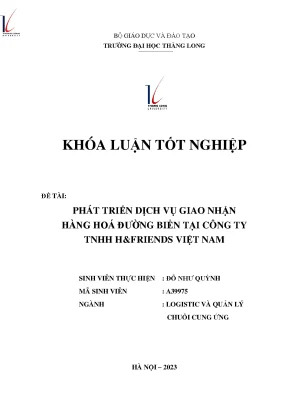 Phát triển dịch vụ giao nhận hàng hóa đường biển tại công ty tnhh h friennds việt nam