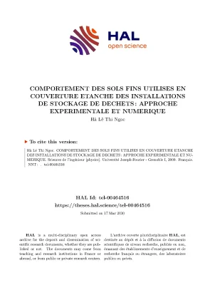 Comportement des sols fins utilisés en couverture étanche des installations de stockage de déchets approche expérimentale et numérique