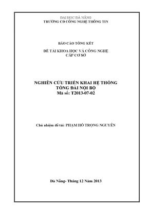 Nghiên cứu triển khai hệ thống tổng đài nội bộ