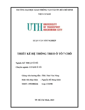 Thiết kế hệ thống treo ô tô 7 chỗ