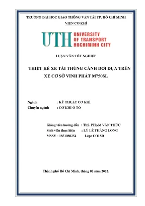 Thiết kế xe tải thùng cánh dơi dựa trên xe cơ sở vĩnh phát m750sl