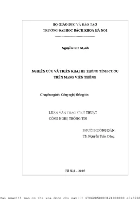 Nghiên ứu và triển khai hệ thống tính ướ trên mạng viễn thông