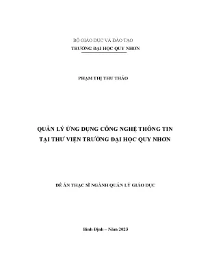 Quản lý ứng dụng công nghệ thông tin tại thư viện trường đại học quy nhơn