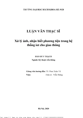 Xử lý ảnh nhận biết phương tiện trong hệ thống iot ho giao thông