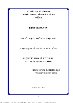 Tối ưu mạng thông tin quang