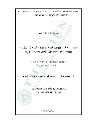 Quản lý ngân sách nhà nước cấp huyện tại huyện yên lập tỉnh phú thọ