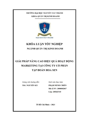 Giải pháp nâng cao hiệu quả hoạt động marketing tại công ty cổ phần tập đoàn hoa sen