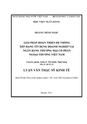 Giải pháp hoàn thiện hệ thống xếp hạng tín dụng doanh nghiệp tại ngân hàng thương mại cổ phần ngoại thương việt nam