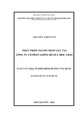 Phát triển nguồn nhân lực tại công ty cp giống bò sữa mộc châu