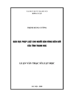 Giáo dục pháp luật cho người dân vùng biên giới của tỉnh thanh hoá