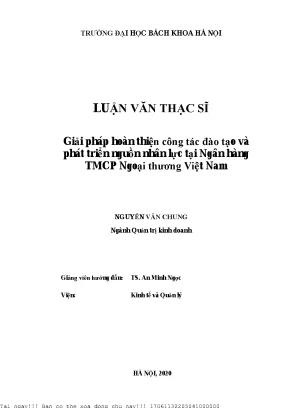 Giải pháp hoàn thiện ông tá đào tạo và phát triển nguồn nhân lự tại ngân hàng tmcp ngoại thương việt nam