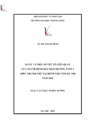 Lo âu và một số yếu tố liên quan ở người bệnh đái tháo đường type 2 điều trị nội trú tại bệnh viện tim hà nội năm 2022