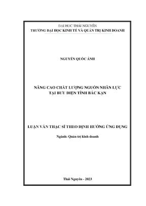 Nâng cao chất lượng nguồn nhân lực tại bưu điện tỉnh bắc kạn