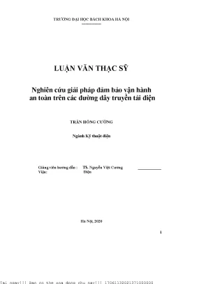 Nghiên ứu giải pháp đảm bảo vận hành an toàn trên á đường dây truyền tải điện