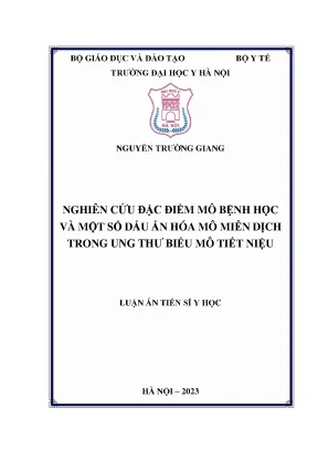 Luận án nghiên cứu đặc điểm mô bệnh học và một số dấu ấn hóa mô miễn dịch trong ung thư biểu mô tiết niệu