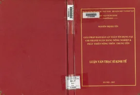 Giải pháp đảm bảo an toàn tín dụng tại chi nhánh ngân hàng nông nghiệp phát triển nông thôn trung yên