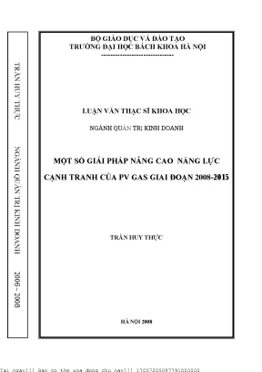 Một số giải pháp nâng ao năng lực cạnh tranh của pv gas giai đoạn 2008 2015