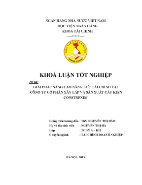 Giải pháp nâng cao năng lực tài chính tại công ty cổ phần xây lắp và sản xuất cấu kiện constrexim