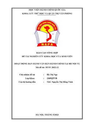 Đề tài hoạt động ban hành văn bản hành chính của bộ nội vụ