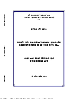 Nghiên ứu khả năng trang bị lại ơ ấu khởi động động ơ d243 khi thủy hóa