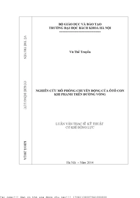 Nghiên ứu mô phỏng huyển động ủa ô tô on khi phanh trên đường vòng