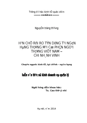 Hạn chế rủi ro tín dụng tại ngân hàng thương mại cổ phần ngoại thương việt nam chi nhánh vinh