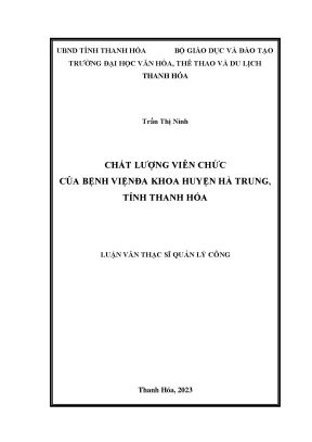 Chất lượng viên chức của bệnh viện đa khoa huyện hà trung