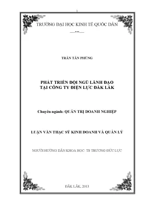 Phát triển đội ngũ lãnh đạo tại công ty điện lực đăk lăk