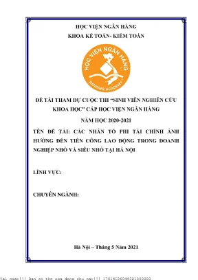 Các nhân tố phi tài chính ảnh hưởng đến tiền công lao động trong doanh nghiệp nhỏ và siêu nhỏ tại hà nội
