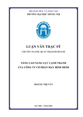 Nâng cao năng lực cạnh tranh của công ty cổ phần may bình minh