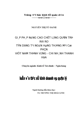 Giải pháp nâng cao chất lượng quản trị rủi ro tín dụng tại ngân hàng cổ phần việt nam thịnh vượng chi nhánh thanh hóa