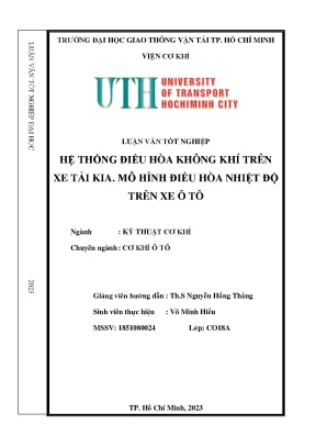 Hệ thống điều hòa không khí trên xe tải kia mô hình điều hòa nhiệt độ trên xe ô tô