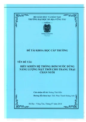 Luận văn thạc sĩ điều khiển hệ thống bơm nước dùng năng lượng mặt trời cho trang trại chăn nuôi