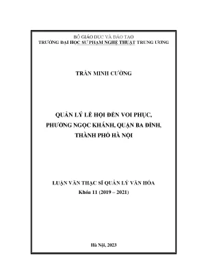Quản lý lễ hội đền voi phục phường ngọc khánh quận ba đình thành phố hà nội