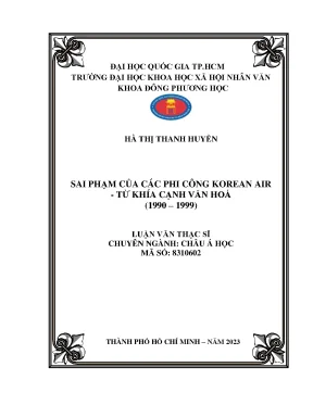 Sai phạm của các phi công korean air từ khía cạnh văn hóa 1990 1999