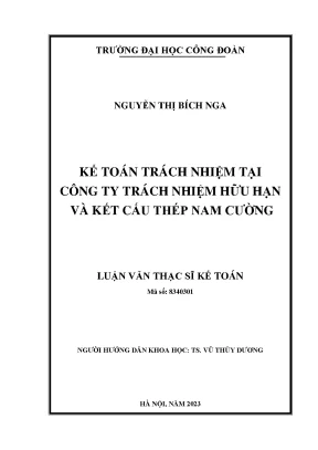 Kế toán trách nhiệm tại công ty trách nhiệm hữu hạn và kết cấu thép nam cường