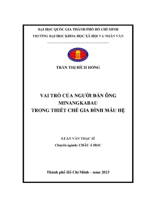 Vai trò của người đàn ông minangkabau trong thiết chế gia đình mẫu hệ