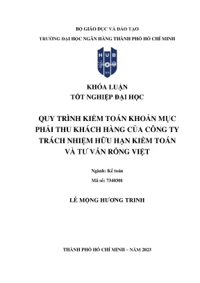 Quy trình kiểm toán khoản mục phải thu khách hàng của công ty tnhh kiểm toán và tư vấn rồng việt