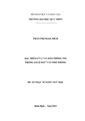 Đặc điểm của văn bản thông tin trong sách ngữ văn phổ thông