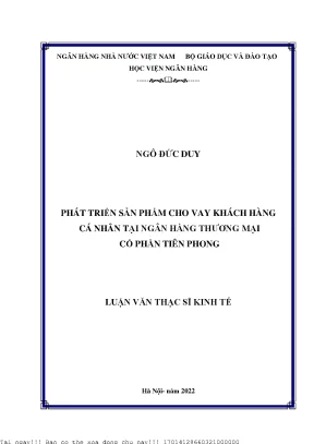 Phát triển sản phẩm cho vay khách hàng cá nhân tại ngân hàng thương mại cổ phần tiên phong